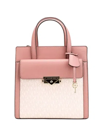 Michael Kors Monogram-pattern Logo-plaque Tote Bag In Pink