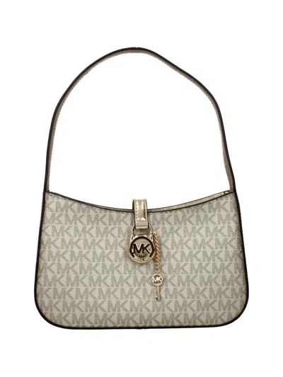 Michael Kors Monogram-pattern Padlock-detail Tote Bag In Neutral