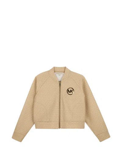 Michael Kors Kids' Monogram-pattern Track Jacket In Orange