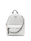 Michael Kors Monogram-print Chain-link Backpack In Neutral