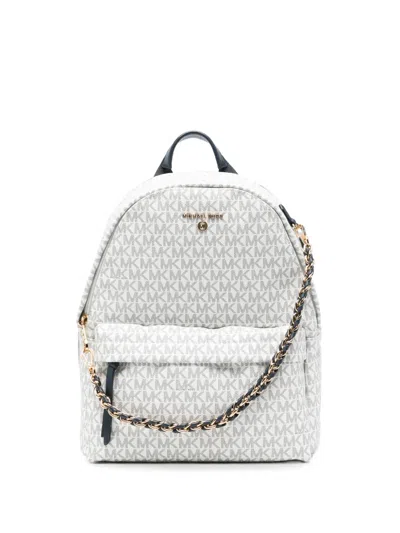 Michael Kors Monogram-print Chain-link Backpack In Neutral