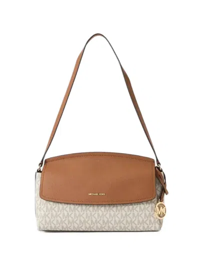 Michael Kors Monogram-print Shoulder Bag In Brown