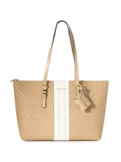 Michael Kors Monogram-print Striped Tote Bag In Multi