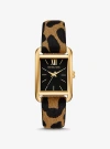 Michael Kors Monroe Gold-tone And Leopard Print Calf Hair Watch In Brown