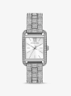 Michael Kors Monroe Pavé Silver-tone Watch In Multi