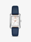Michael Kors Monroe Silver-tone And Leather Watch In Blue