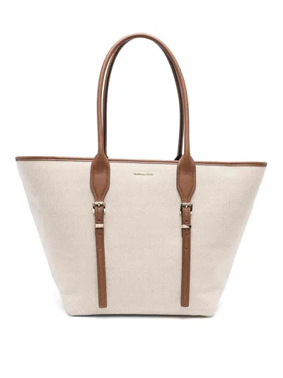 Michael Kors Moore Large Buckle Tote Bag In Brown