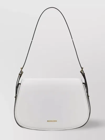 Michael Kors Moore Shoulder Bag With Adjustable Strap And Gold-tone Hardware In White