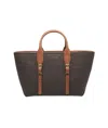 Michael Kors Canvas Moore Shopping Bag With Structured Shape In Brown