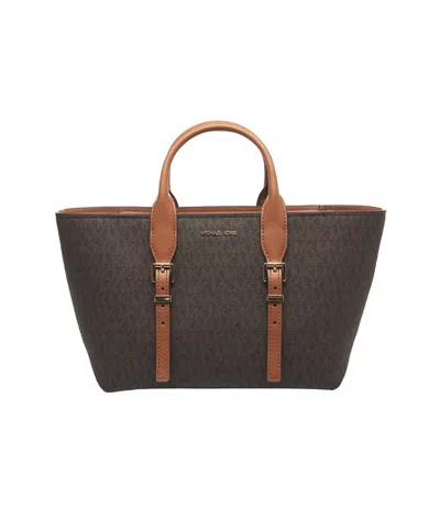 Michael Kors Canvas Moore Shopping Bag With Structured Shape In Printed