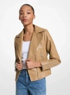 Michael Kors Moto Jacket In Brown