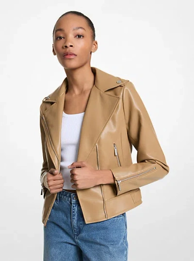 Michael Kors Moto Jacket In Brown
