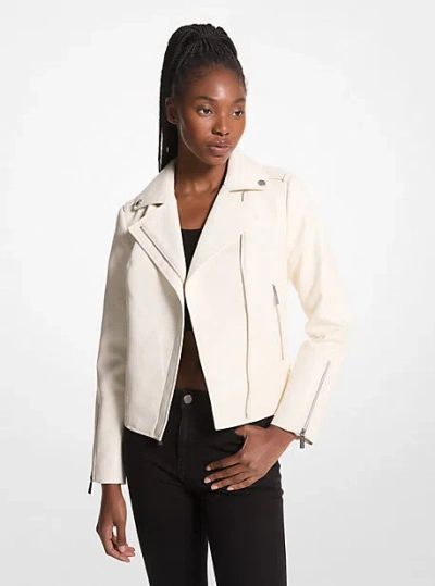 Michael Kors Moto Jacket In White