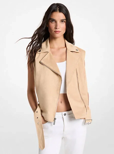 Michael Kors Moto Vest In Brown