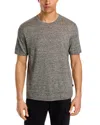 Michael Kors Mouline Short Sleeved Linen Blend Crewneck Tee In Gray