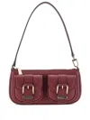 Michael Kors Zoe Bordeaux Shoulder Bag With Two Patch Pockets On The Front In Grained Leather Woman