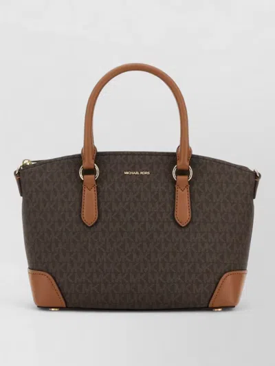 Michael Kors Murphy Canvas Shoulder Bag Contrast Trim In Brown