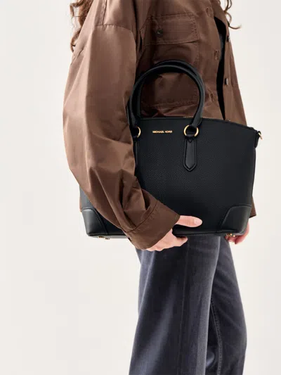 Michael Kors Murphy Large Dome Satchel Bag In Black