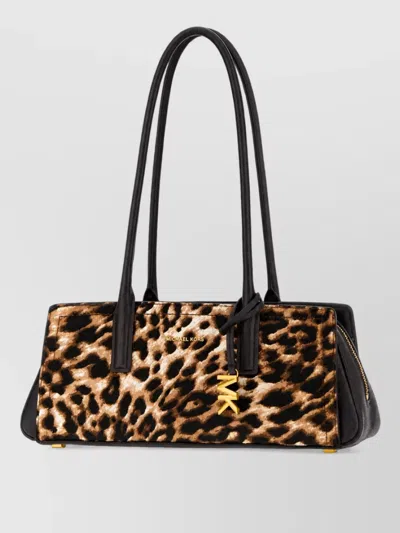 Michael Kors Na Na Leather Clutch Bag In Brown