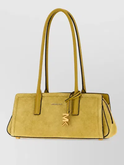Michael Kors Na Suede Leather Clutch Bag In Yellow