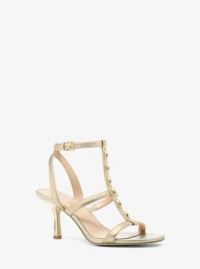 Michael Kors Nara Studded Metallic Leather Sandal In Multi