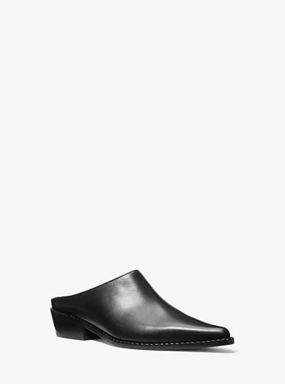 Michael Kors Nash Leather Mule In Black
