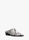 Michael Kors Nash Snake Embossed Leather Mule In Grey