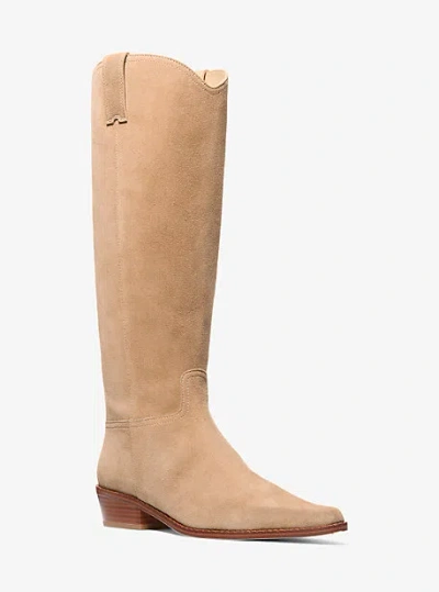 Michael Kors Nash Suede Boot In Brown