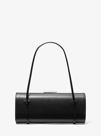 Michael Kors Natalie Leather Barrel Bag In Black