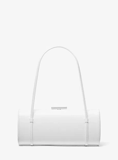 Michael Kors Natalie Leather Barrel Bag In White