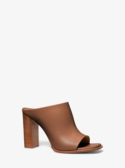 Michael Kors Natasha Leather Mule In Brown
