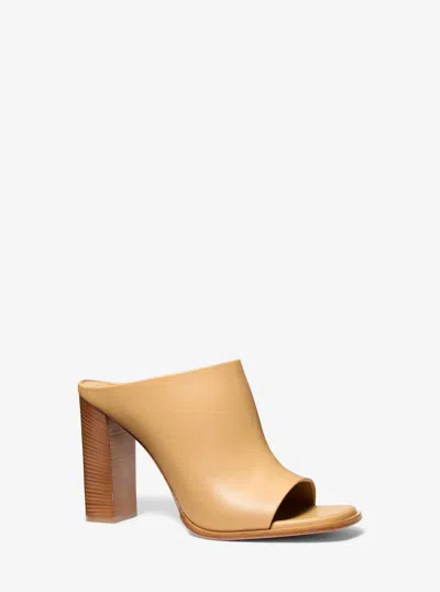 Michael Kors Natasha Leather Mule In Natural In Brown