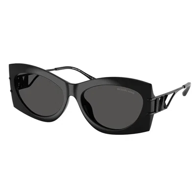 Michael Kors Navarra Grey Irregular Ladies Sunglasses Mk2235u 300587 57 In Black
