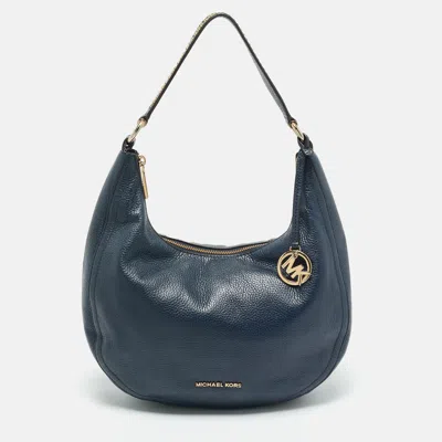 Pre-owned Michael Kors Navy Blue Leather Lydia Shoulder Bag