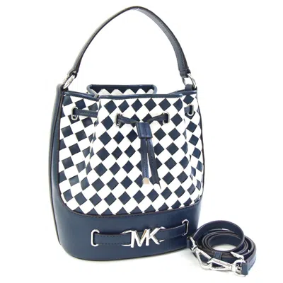 Pre-owned Michael Kors Navy Leather Handbag Shoulder Bag () In Multi