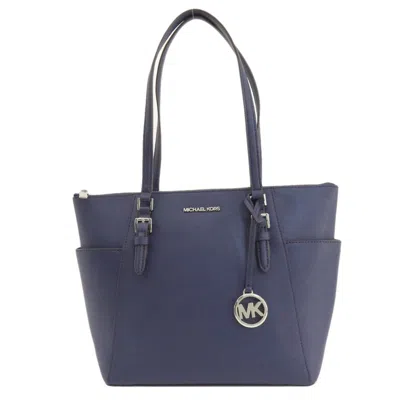 Pre-owned Michael Kors Navy Leather Tote Bag ()