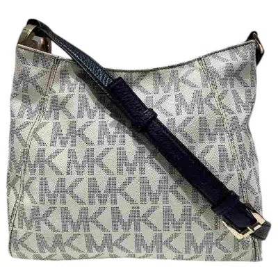 Pre-owned Michael Kors Navy White Pvc Leather Shoulder Bag ()