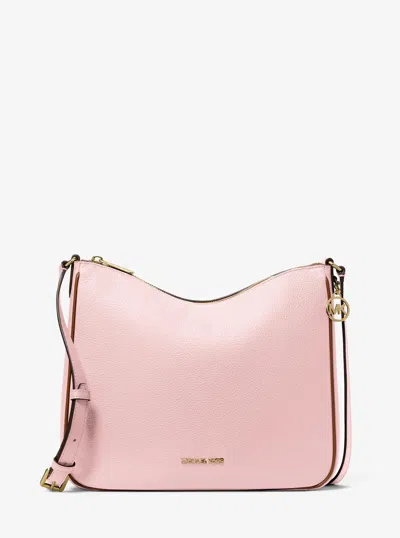 Michael Kors Nayla Medium Pebbled Leather Messenger Bag In Pink