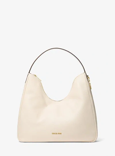 Michael Kors Nayla Medium Pebbled Leather Shoulder Bag In Brown
