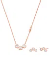 Michael Kors Necklace And Earring Gift Set In Rose Gold