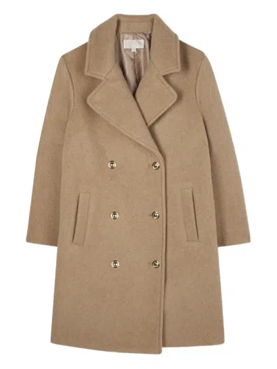 Michael Kors Double-breasted Coat In Neutral