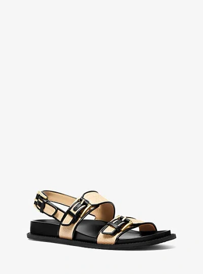 Michael Kors Nia Woven Sandal In Black