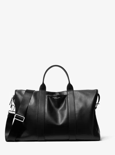 Michael Kors Nicholas Medium Leather Slouch Duffel Bag In Black