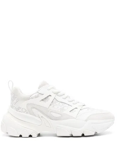Michael Kors Nick Empire Logo-print Sneakers In White