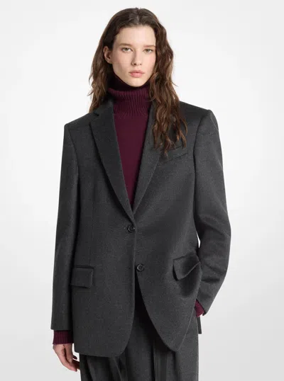 Michael Kors Nico Cashmere Blend Blazer In Grey