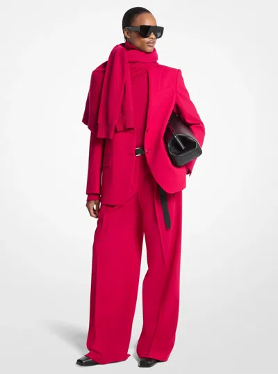 Michael Kors Nico Stretch Wool Crepe Blazer In Pink