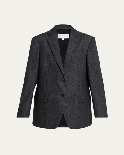 Michael Kors Nico Two-button Wool Blazer In Black