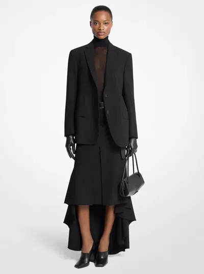 Michael Kors Nico Wool Serge Blazer In Black