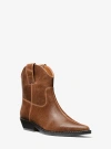 Michael Kors Noemie Distressed Leather Boot In Brown