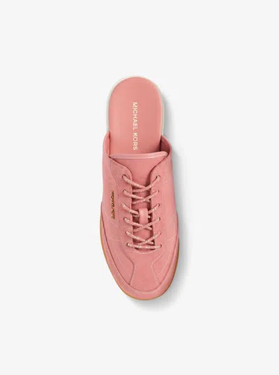 Michael Kors Nolan Nylon And Suede Mule In Pink